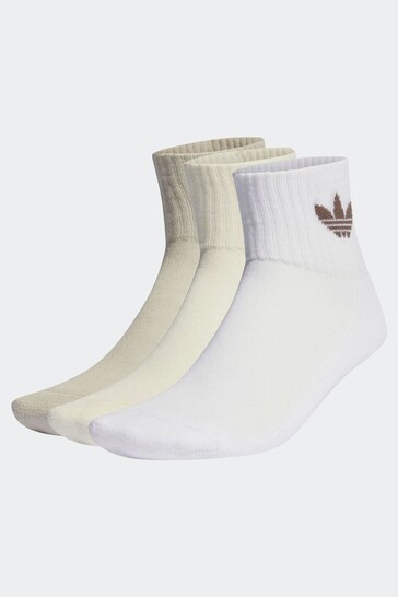 adidas Originals Blue Mid-Cut Ankle Socks - 3 Pairs