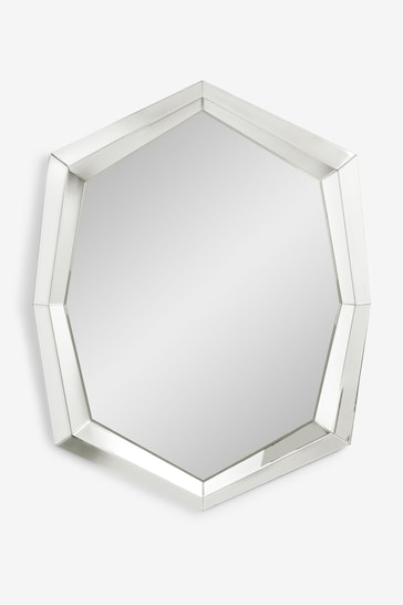 Clear Faceted Octagon Wall Mirror