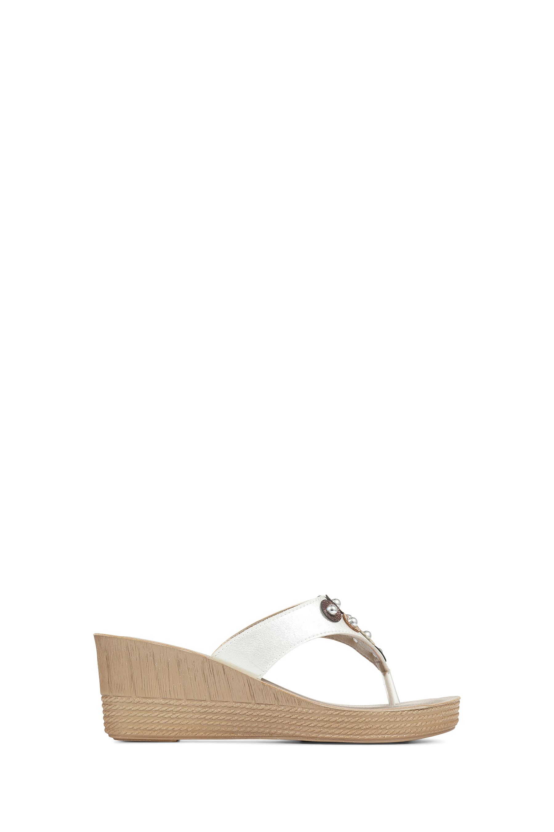 White toe post wedge sandals clearance