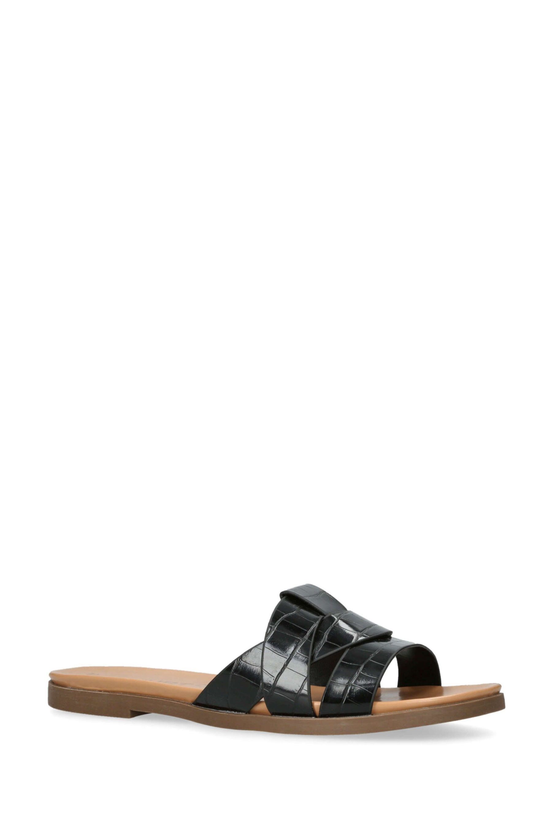 Kurt geiger black flat sandals discount