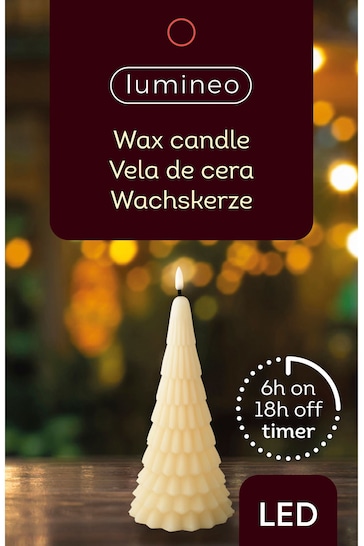 Lumineo Cream Christmas Tree LED Candle
