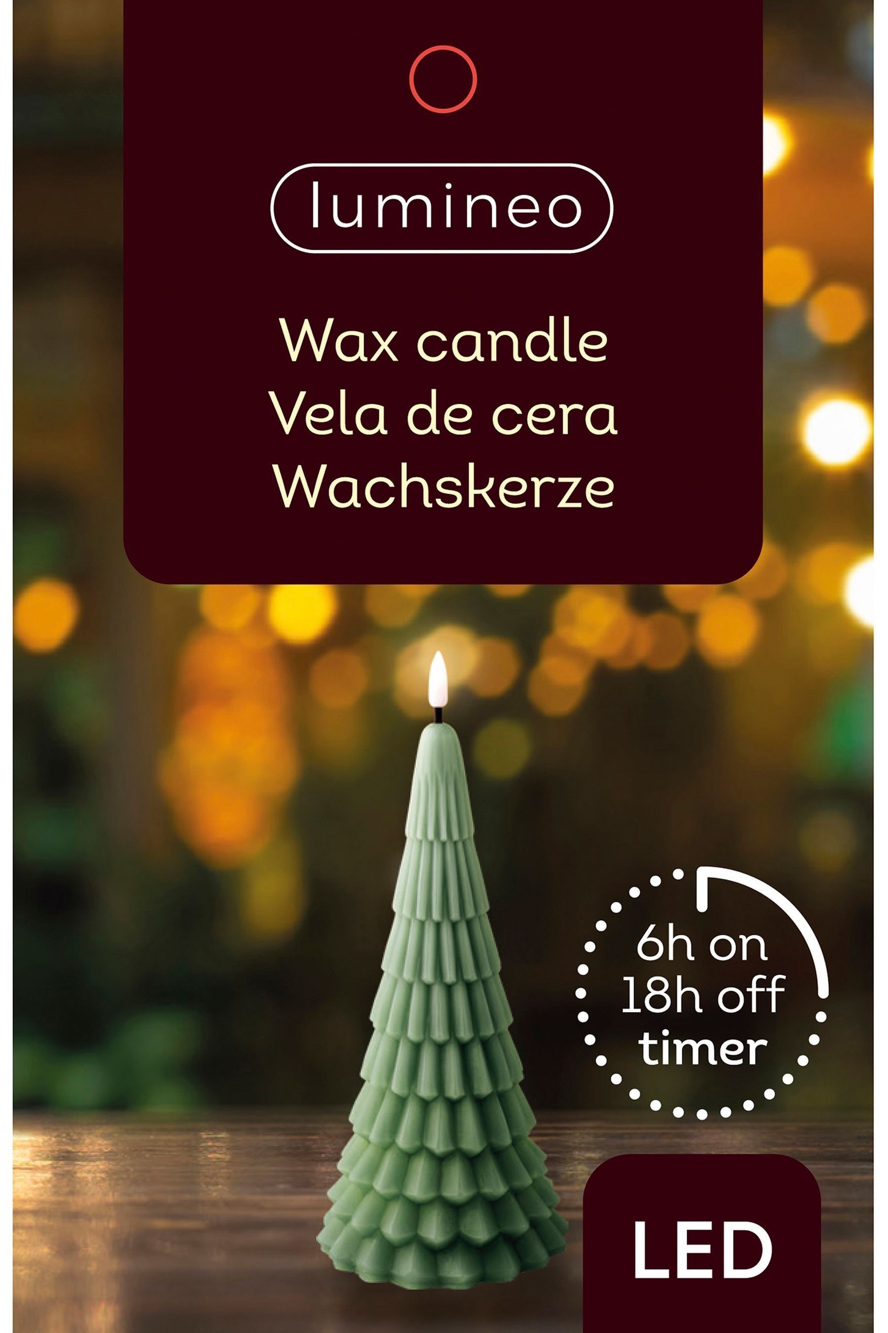 Buy Lumineo Green Christmas Tree LED Candle from the Next UK
