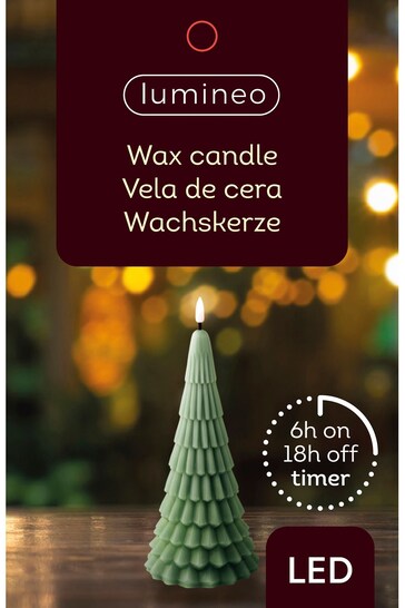Lumineo Green Christmas Tree LED Candle