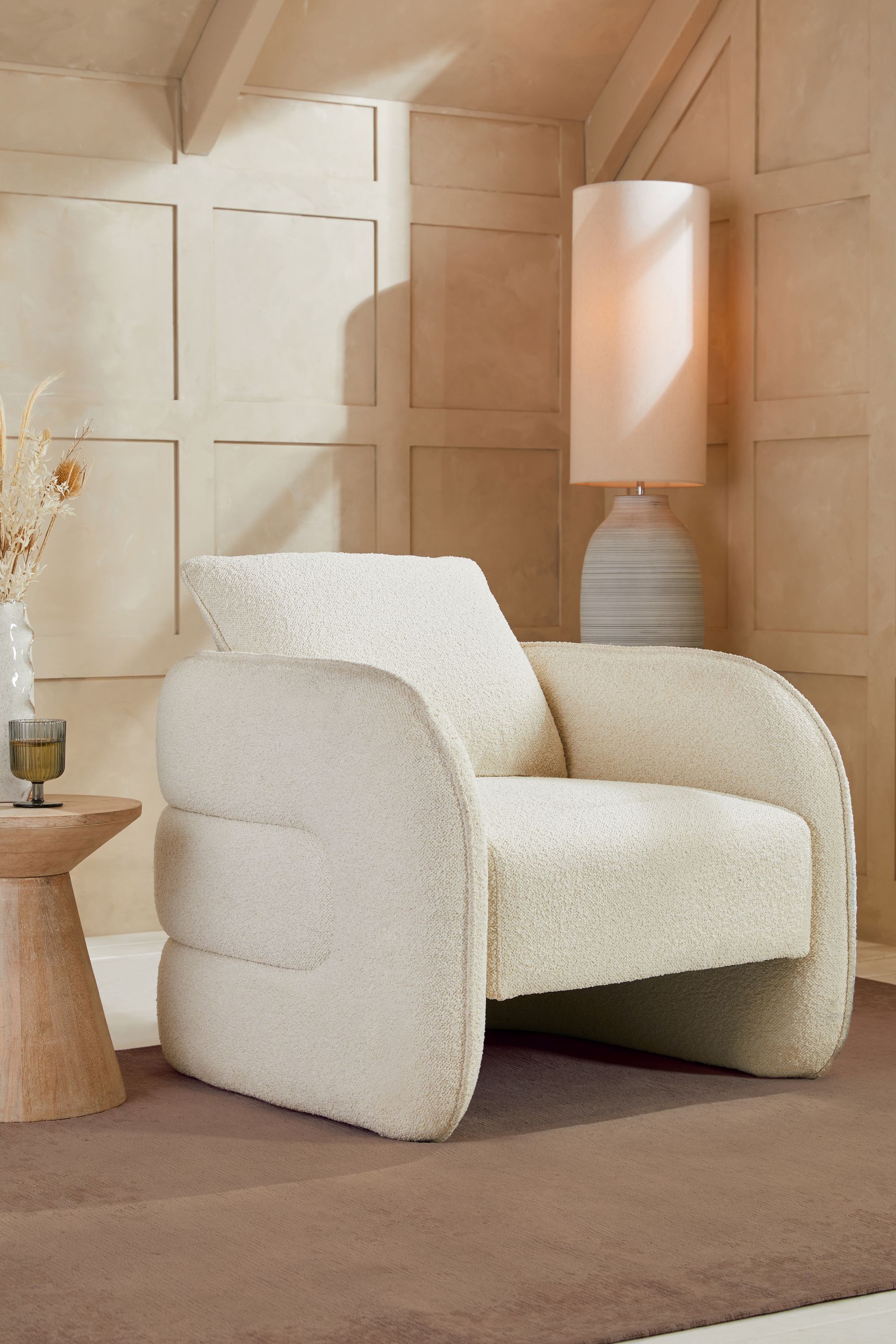 Curved accent sale chair