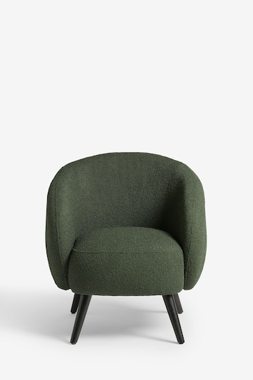 Casual Bouclé Dark Olive Green Mylo Accent Chair