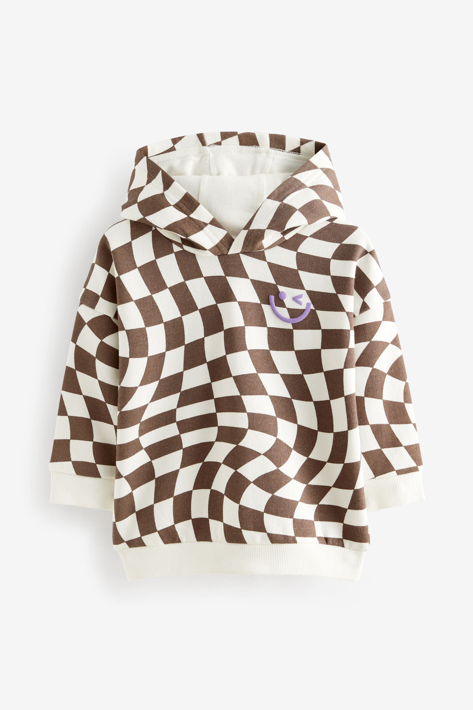 Brown Cream Checkerboard Hoodie 3mths 7yrs
