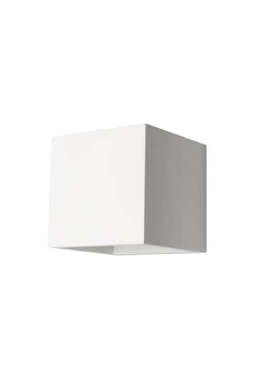BHS White Montilla Up Down Paintable Plaster Wall Light