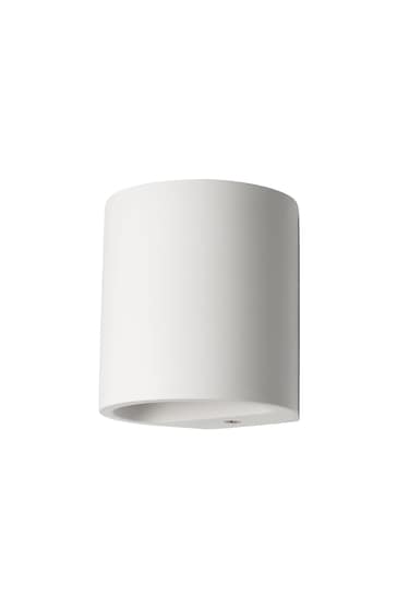 BHS White Osuna Round Up Down Paintable Plaster Wall Light