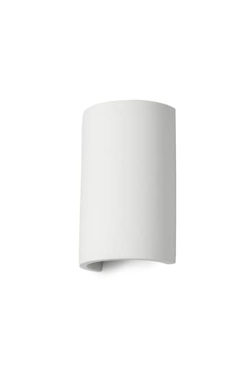 BHS White Martos Up Down Paintable Plaster Wall Light