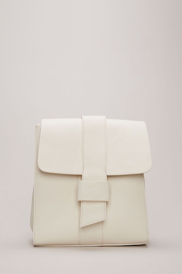 Phase Eight Cream Leather Backpack