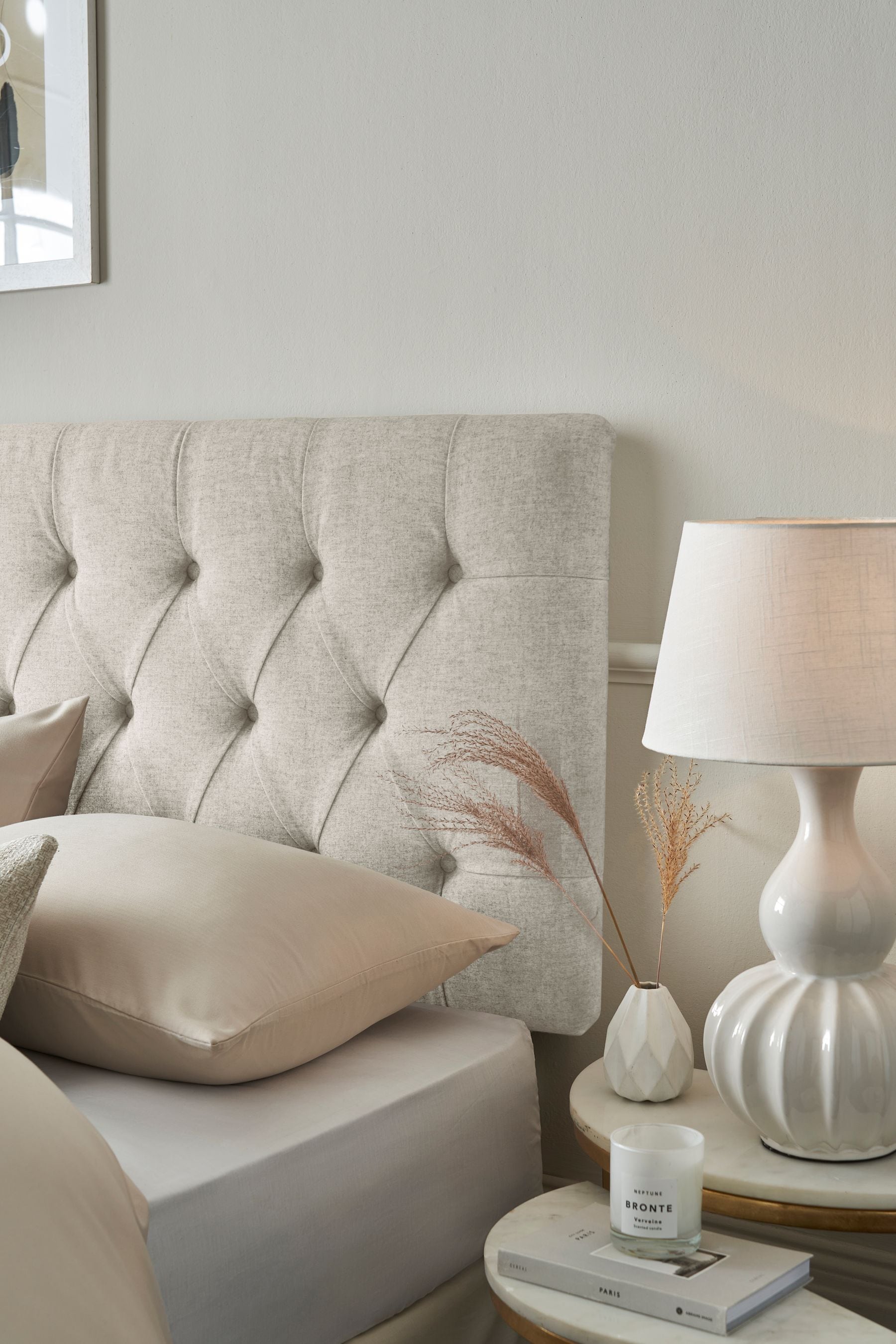 Buy Wool Blend Natural Stone Parisian Upholstered Headboard from