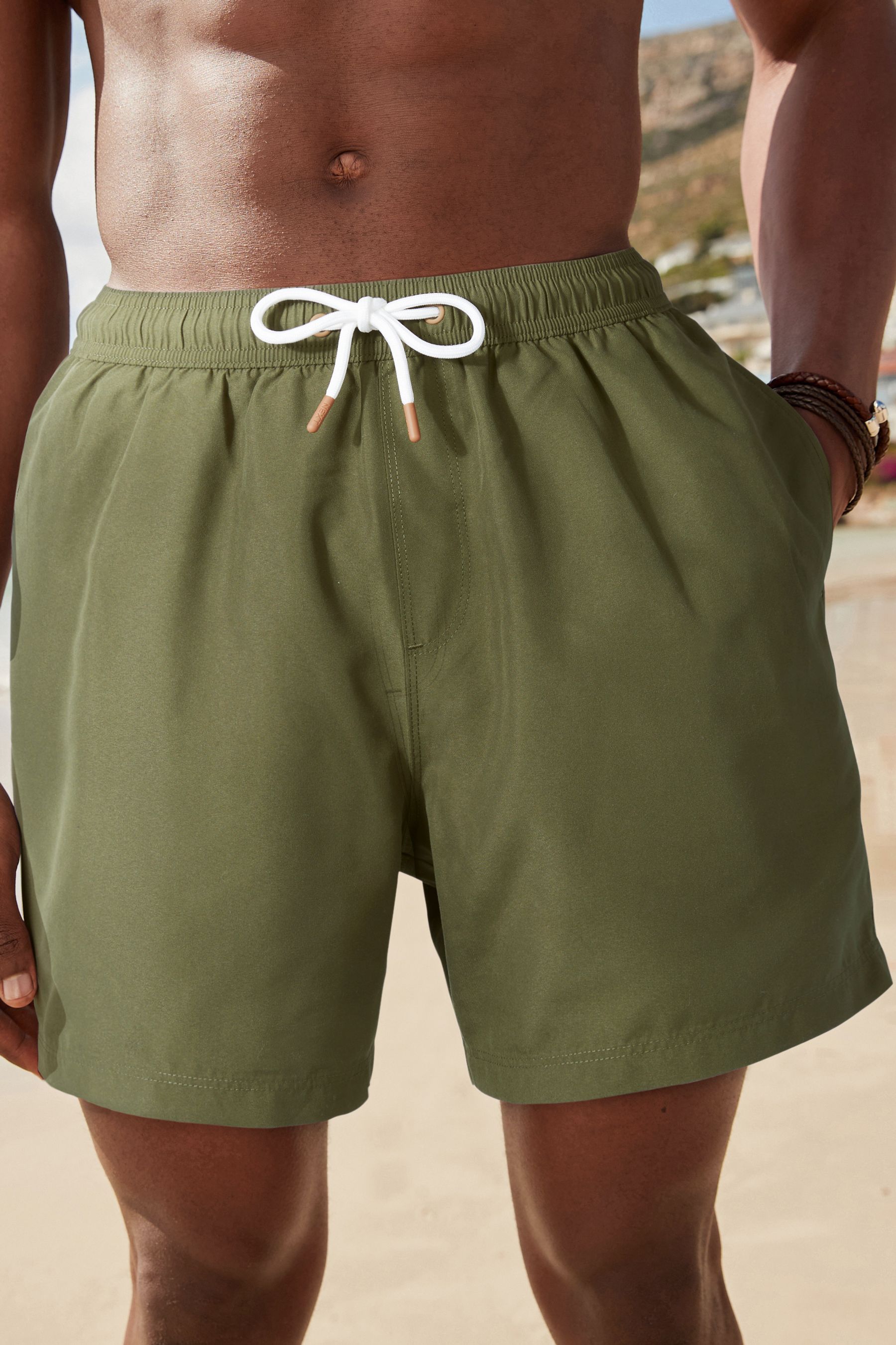 Khaki green swim shorts new arrivals