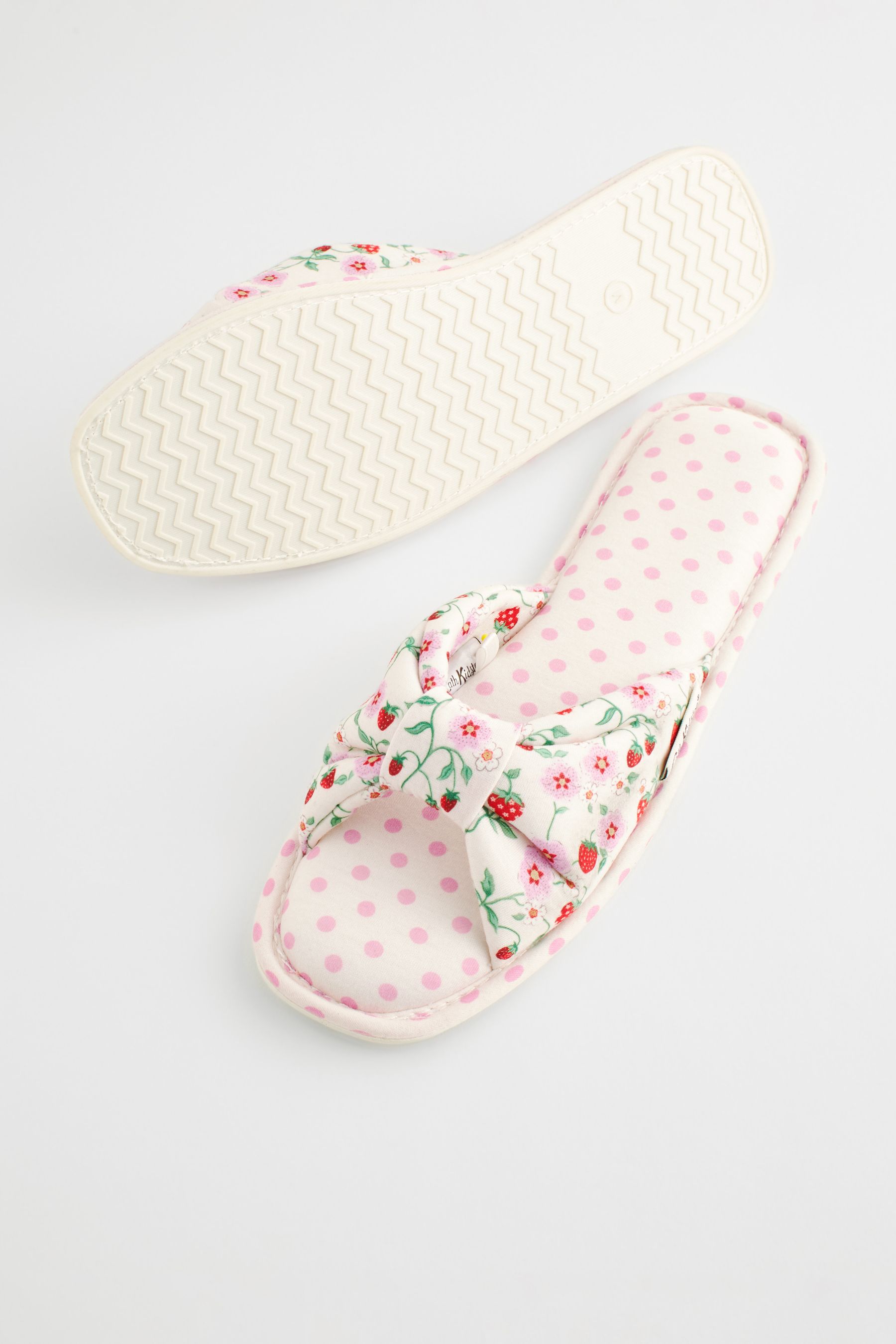 Buy Cath Kidston Ecru Floral Spot Mixed Print Open Slipper Mules from the Next UK online shop