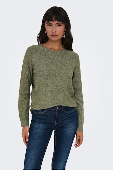 ONLY Green Round Neck Knitted Jumper