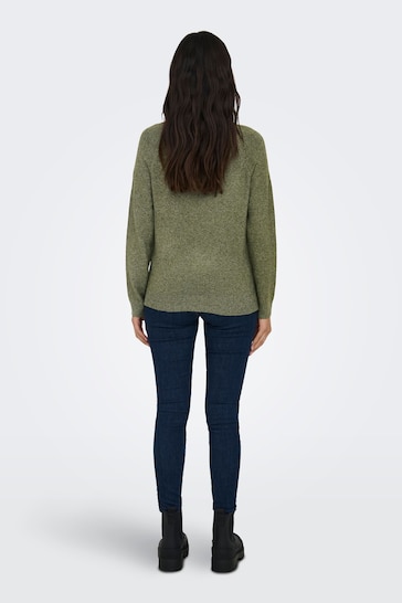 ONLY Green Round Neck Knitted Jumper