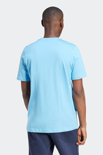 adidas Blue Sportswear Essentials Single Jersey Embroidered Small Logo T-Shirt
