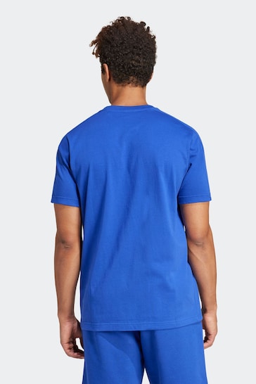 adidas Blue Sportswear Essentials Single Jersey 3-Stripes T-Shirt