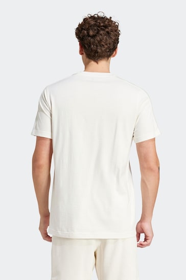 adidas White Sportswear Essentials Single Jersey 3-Stripes T-Shirt