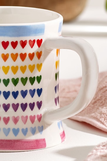 Multi Rainbow Hearts Mug