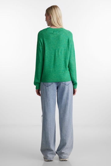 PIECES Green Crew Neck Soft Touch Jumper