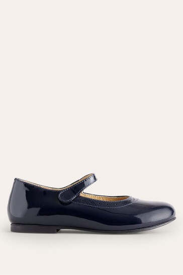 Boden Blue Leather Mary Janes Shoes