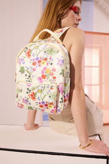 Cath Kidston Ecru Floral Miffy Compact Backpack