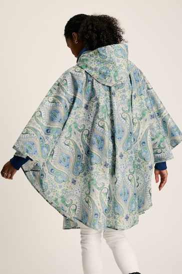 Joules Elstow Blue Paisley Printed Poncho