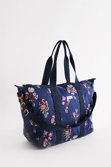 Cath Kidston Navy Blue Floral Bunches Strappy Overnight Bag