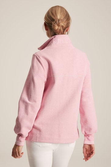Joules Burnham Pink Funnel Neck Quarter Zip Sweatshirt