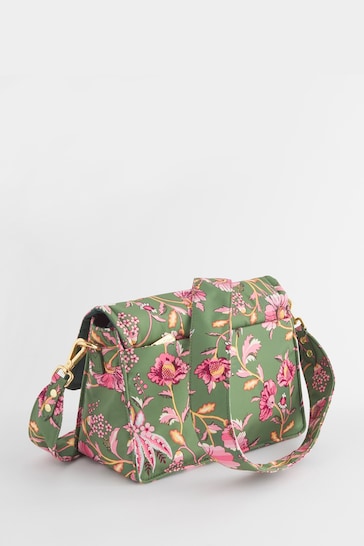 Cath Kidston Green Floral Cross Body Bag