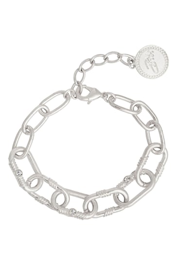 Bibi Bijoux Silver Tone 'Courage' Chunky Chain Bracelet