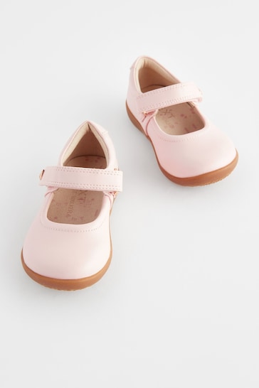 Pink Wide Fit (G) First Walker Mary Jane Shoes