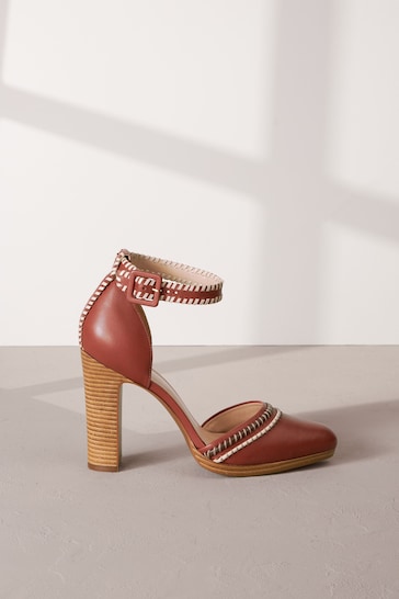 Red Signature Leather Stitch Detail Heels