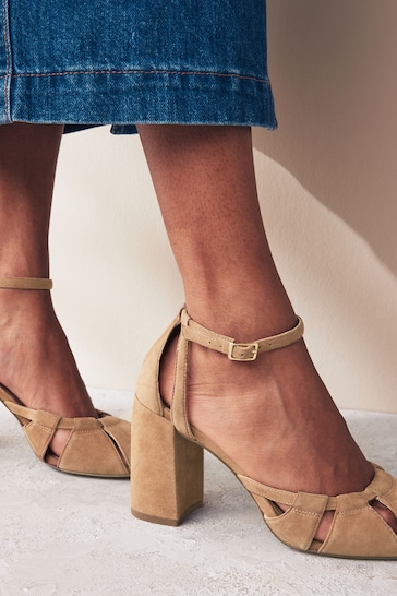 Brown Forever Comfort® Cut-Out Block Heel Shoes