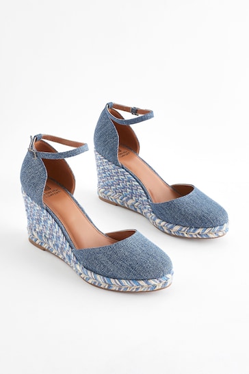 Blue Forever Comfort® Closed Toe High Wedges