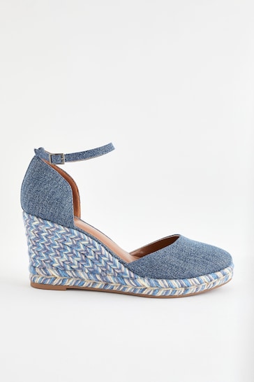 Blue Forever Comfort® Closed Toe High Wedges