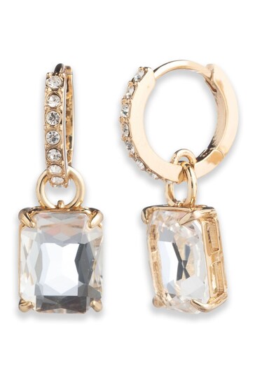 Lauren Ralph Lauren Gold Tone Beldon Crystal Huggie Earrings