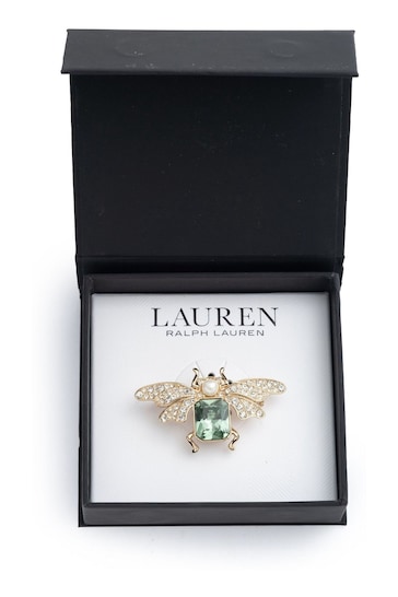 Lauren Ralph Lauren Gold & Erinite Bug Box Pin