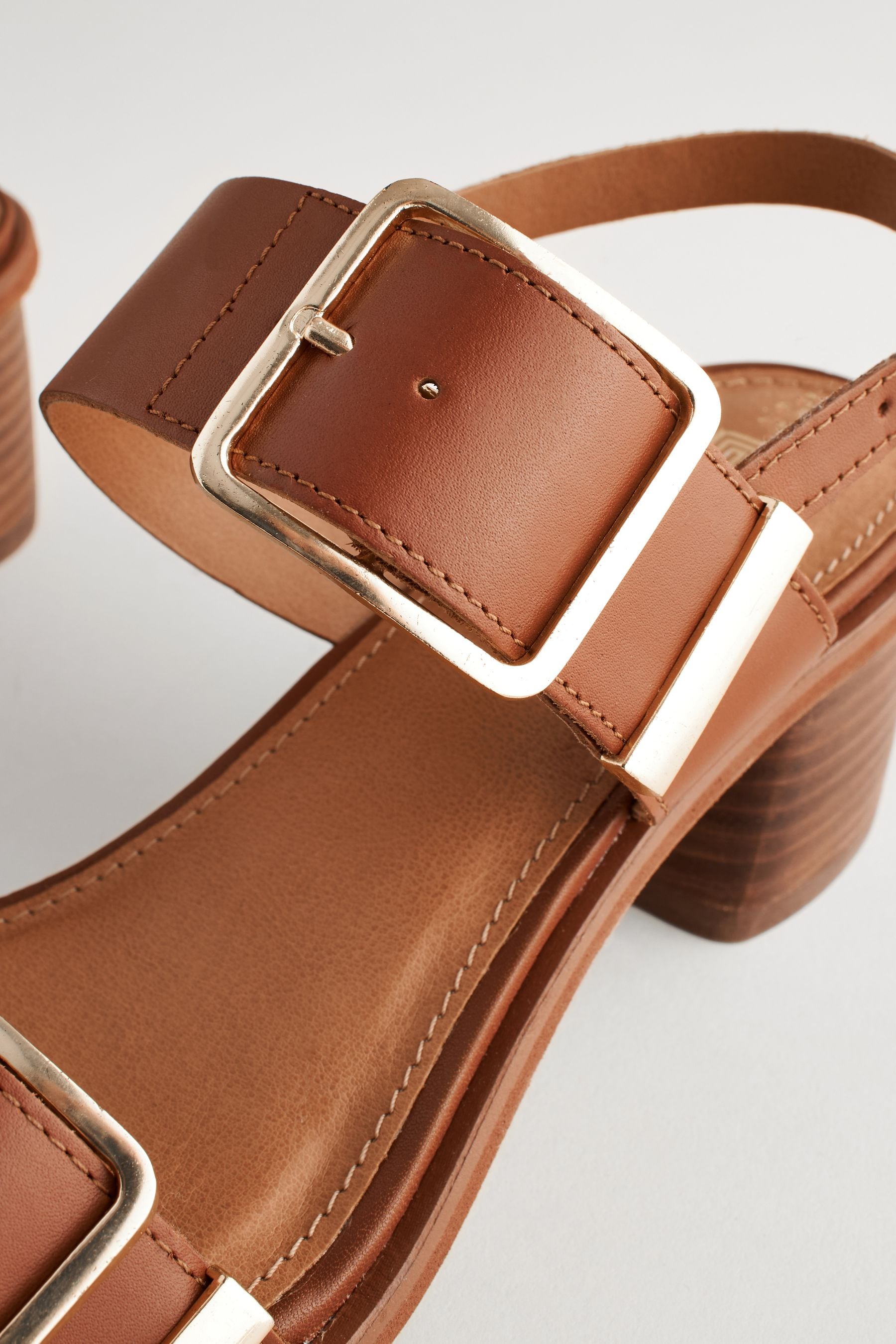 Buckle block heel sandal store