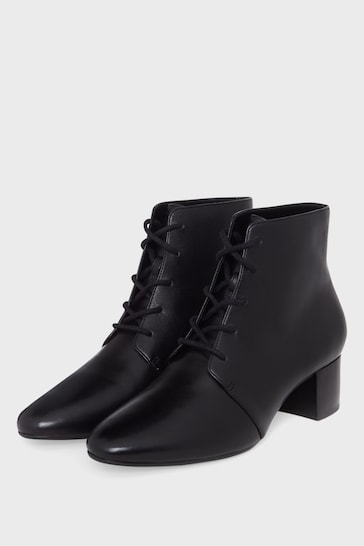 Hobbs Hetty Lace-Up Ankle Black Boots