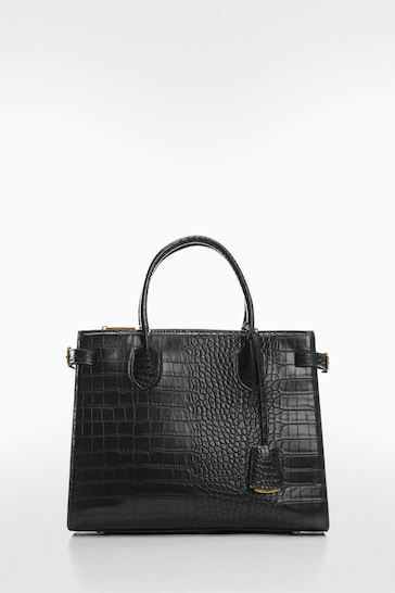 Buy Mango Jenna Crocodile Effect Bag with Double Handle from the Next ...