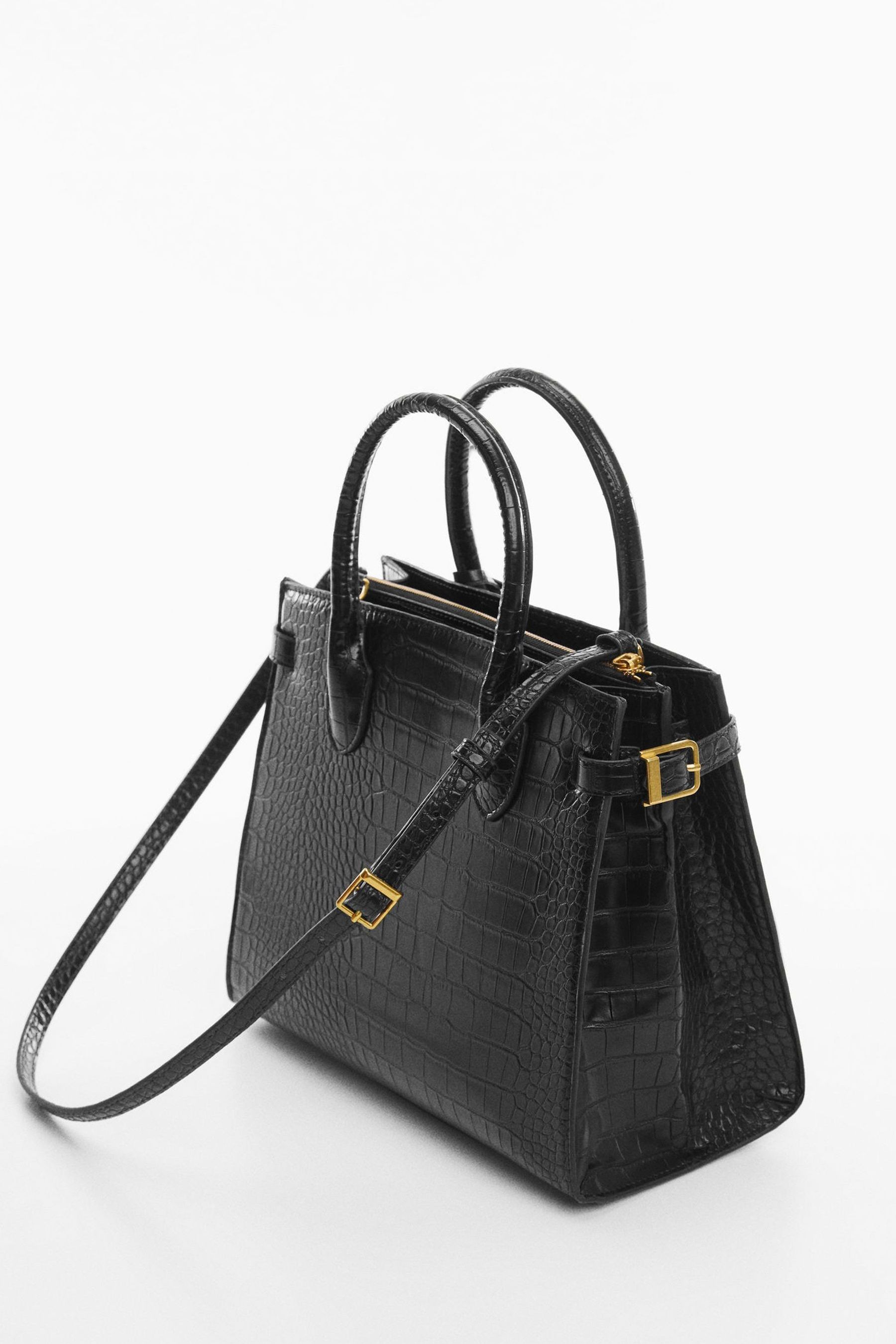 Croc effect tote bag mango shop