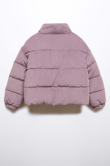 Mango Purple Irina Cotton Quilted Jacket