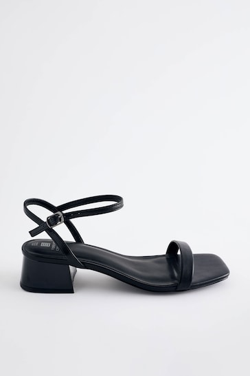 Black Extra Wide Fit Forever Comfort® Low Heel Sandals