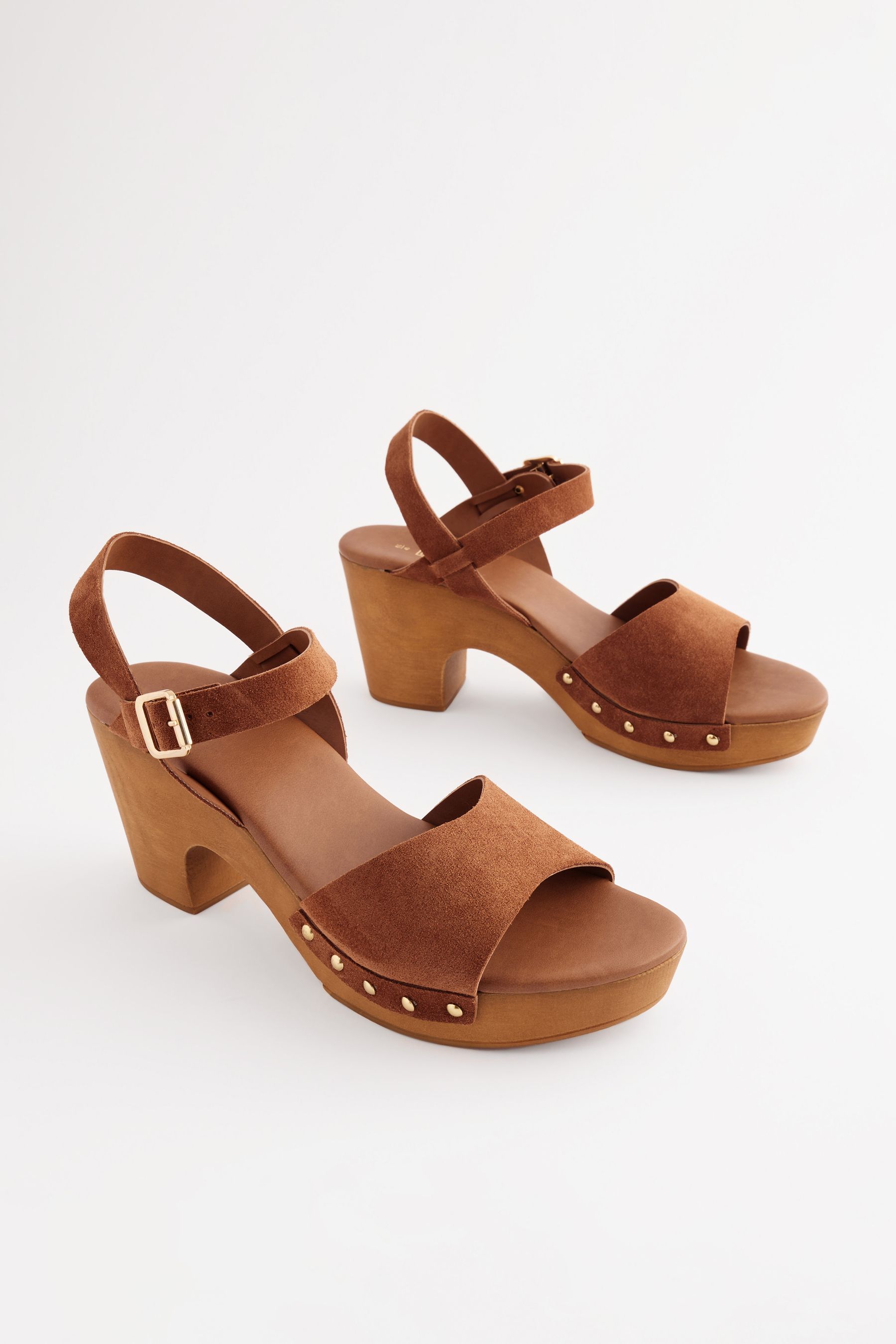 Buy Tan Brown Clog Heeled Sandals from the Next UK online shop