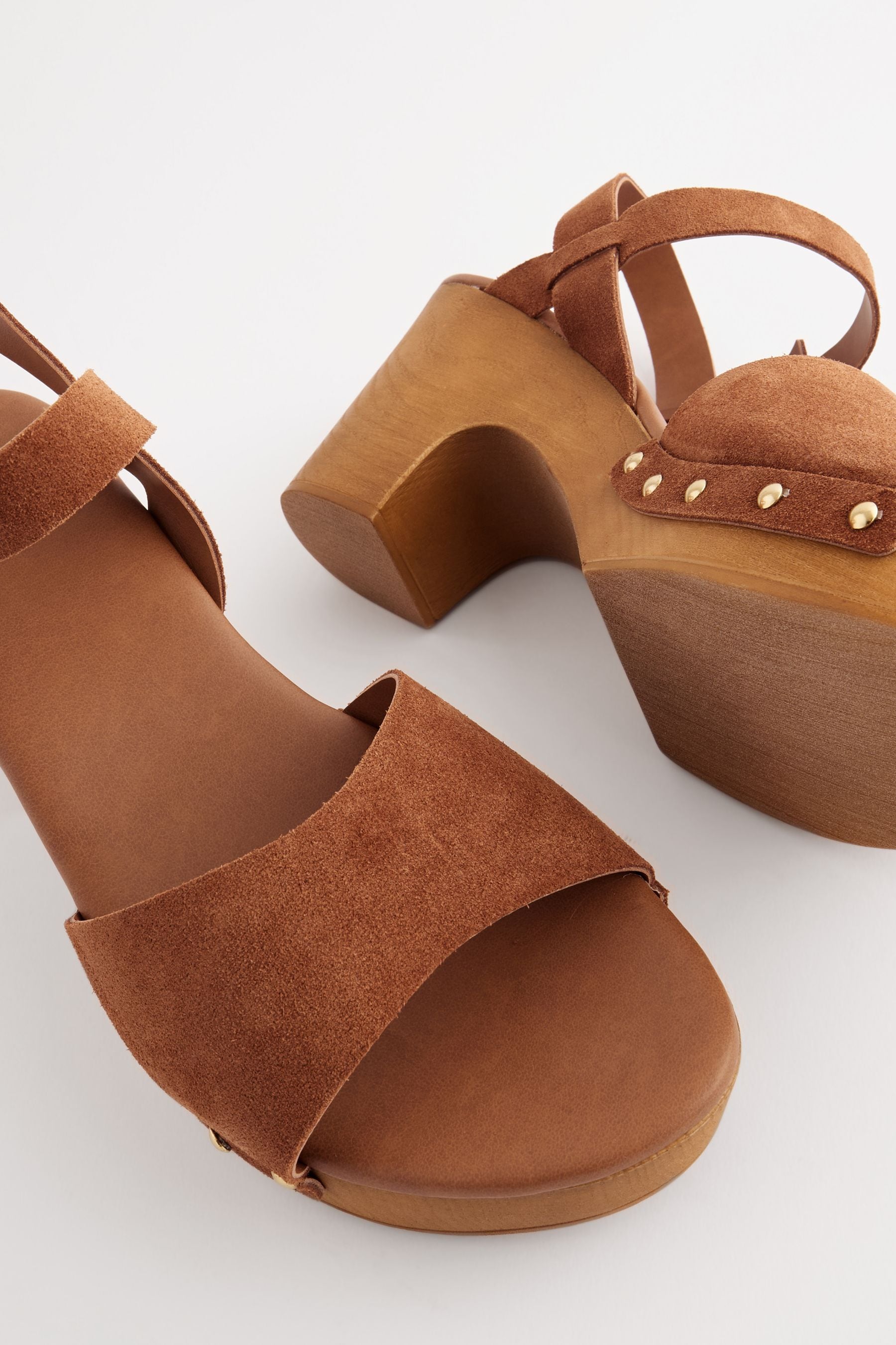 Buy Tan Brown Clog Heeled Sandals from the Next UK online shop