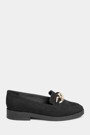 Long Tall Sally Black Chain Loafers