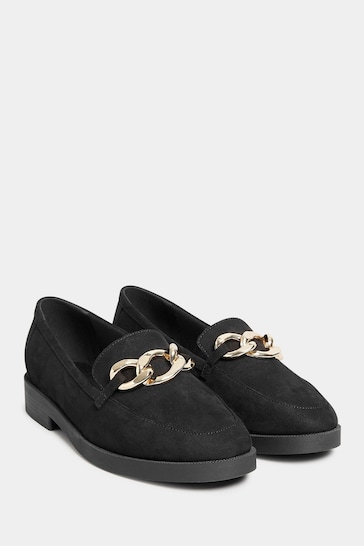 Long Tall Sally Black Chain Loafers