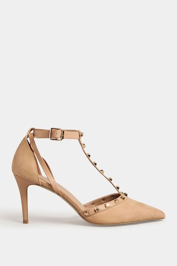 Long Tall Sally Nude T-Bar Studded Courts