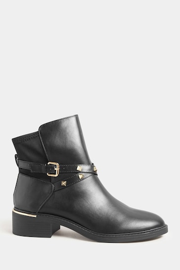 Long Tall Sally Black Hardware Detail Chelsea Boots